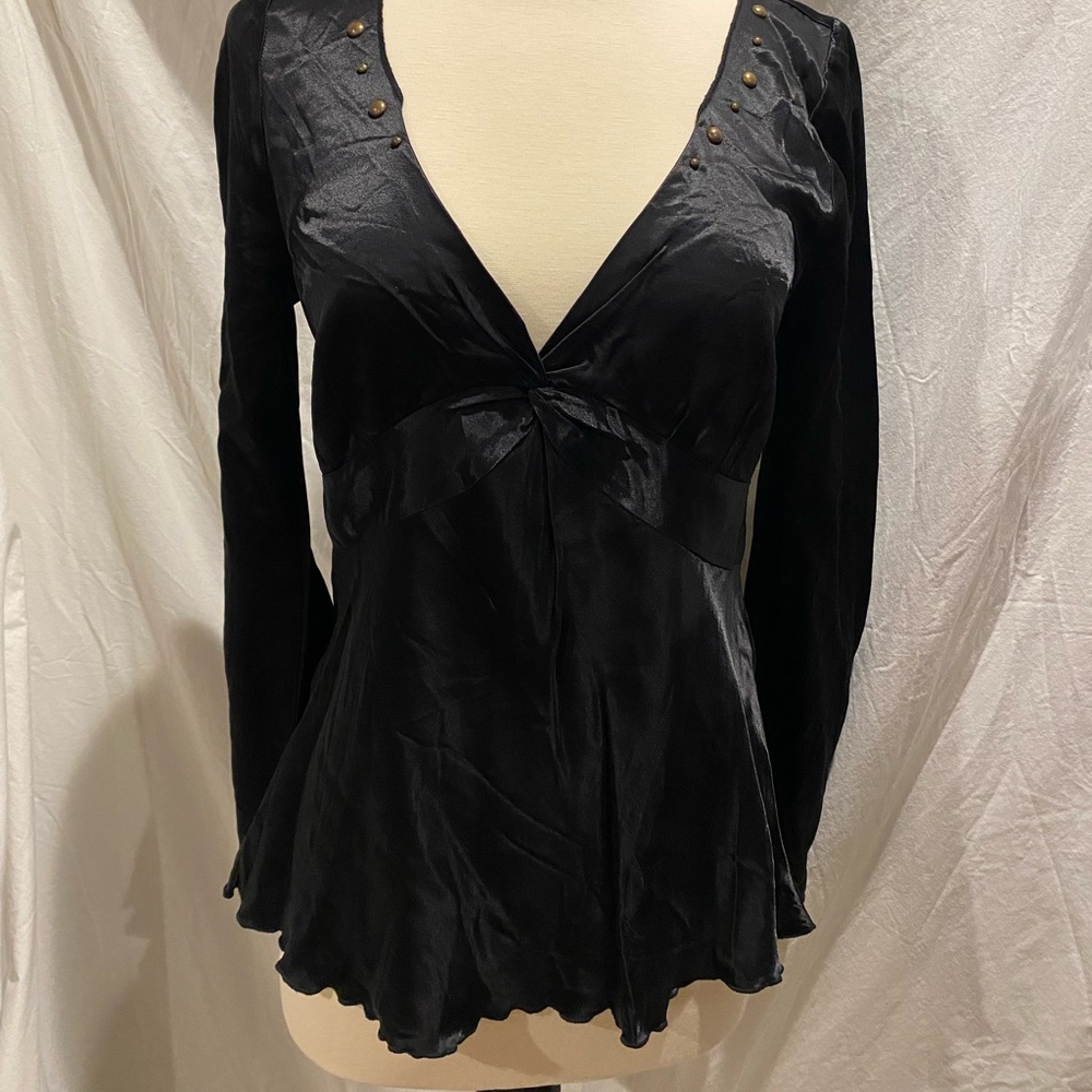 Black Satin Blouse